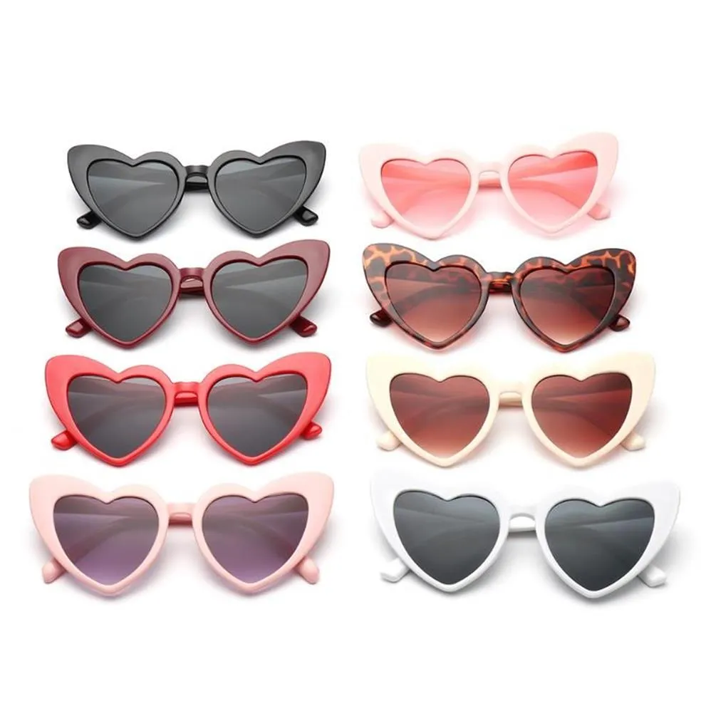 Solglasögon mode clout goggle love heart uv400 skydd vintage hjärtformad eyewearsunglasses210y