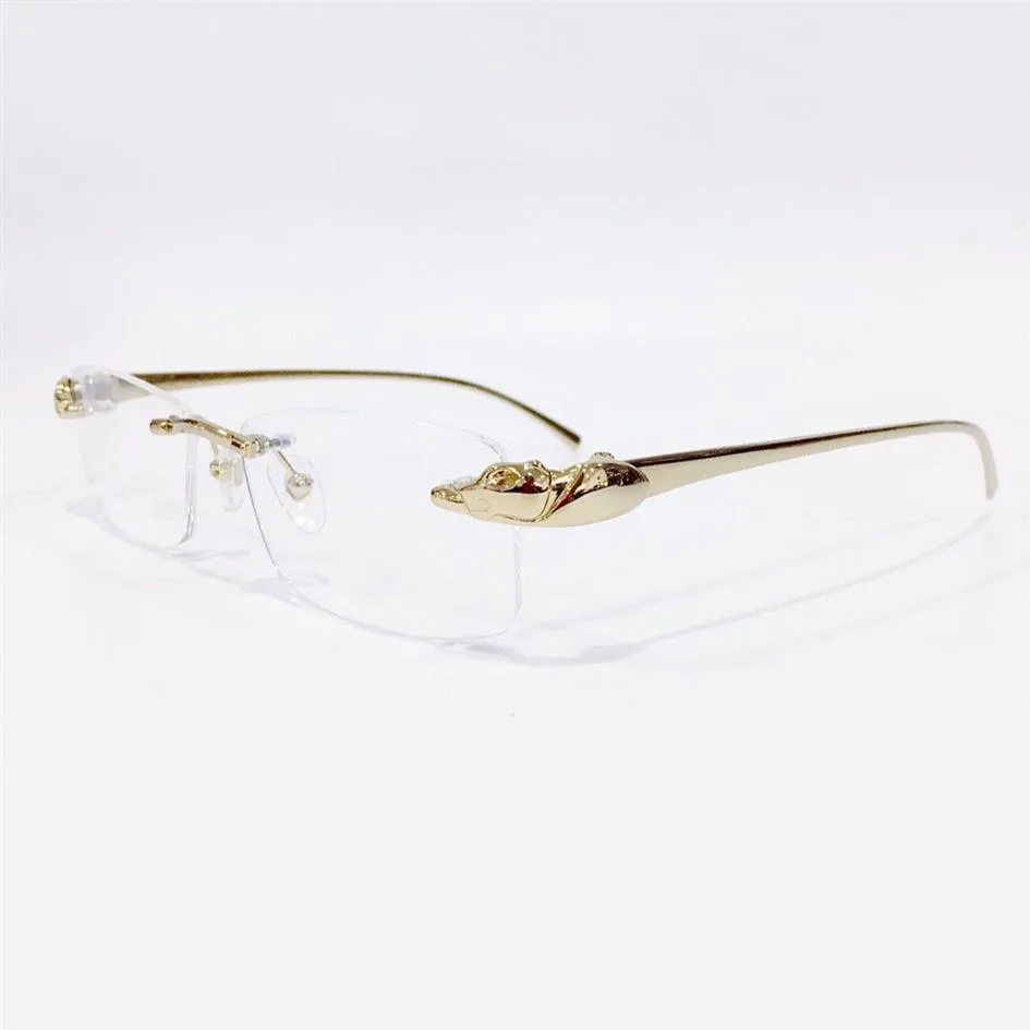 Eyeglasses Rimless Frames Optical Glasses Metal Frameless Eyeglasse Gold Frame Clear Lens for Men Fashion Sunglasses Frame with Bo257W