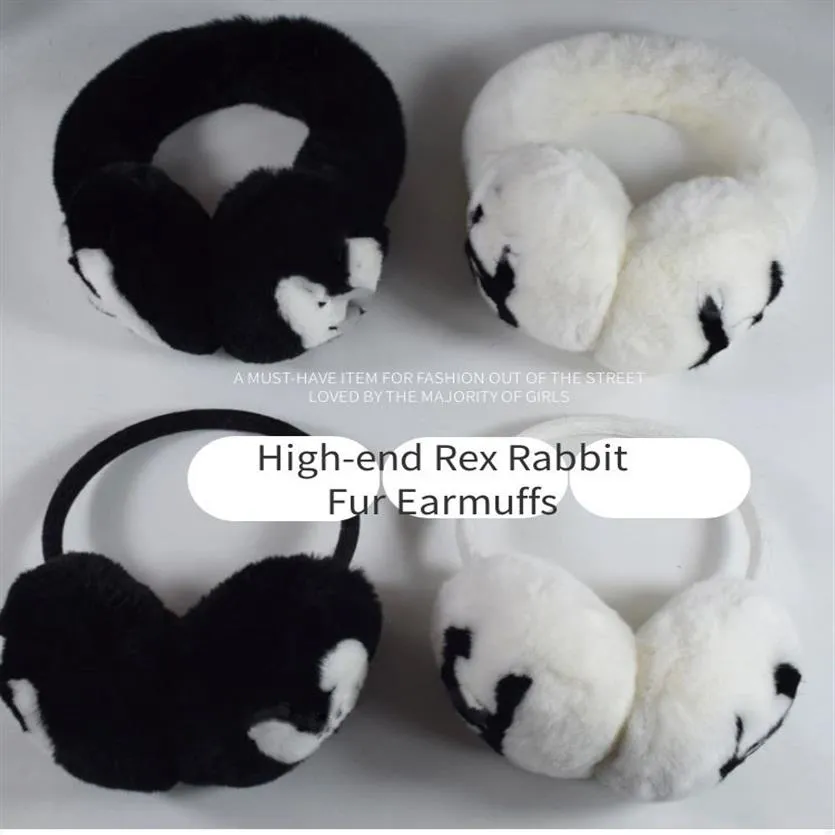 Najlepsze marka zimowe uuszne żeńskie królicze aksamitne mufki Klasyczne Earmuffs moda ciepłe pluszowe uszu