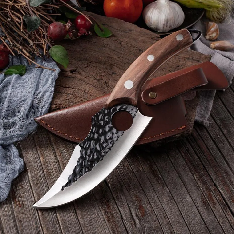 6 '' Cleaver butcher lnife stail Steel Hand مزورة lnife تقطيع تقطيع سكاكين المطبخ Camping286r