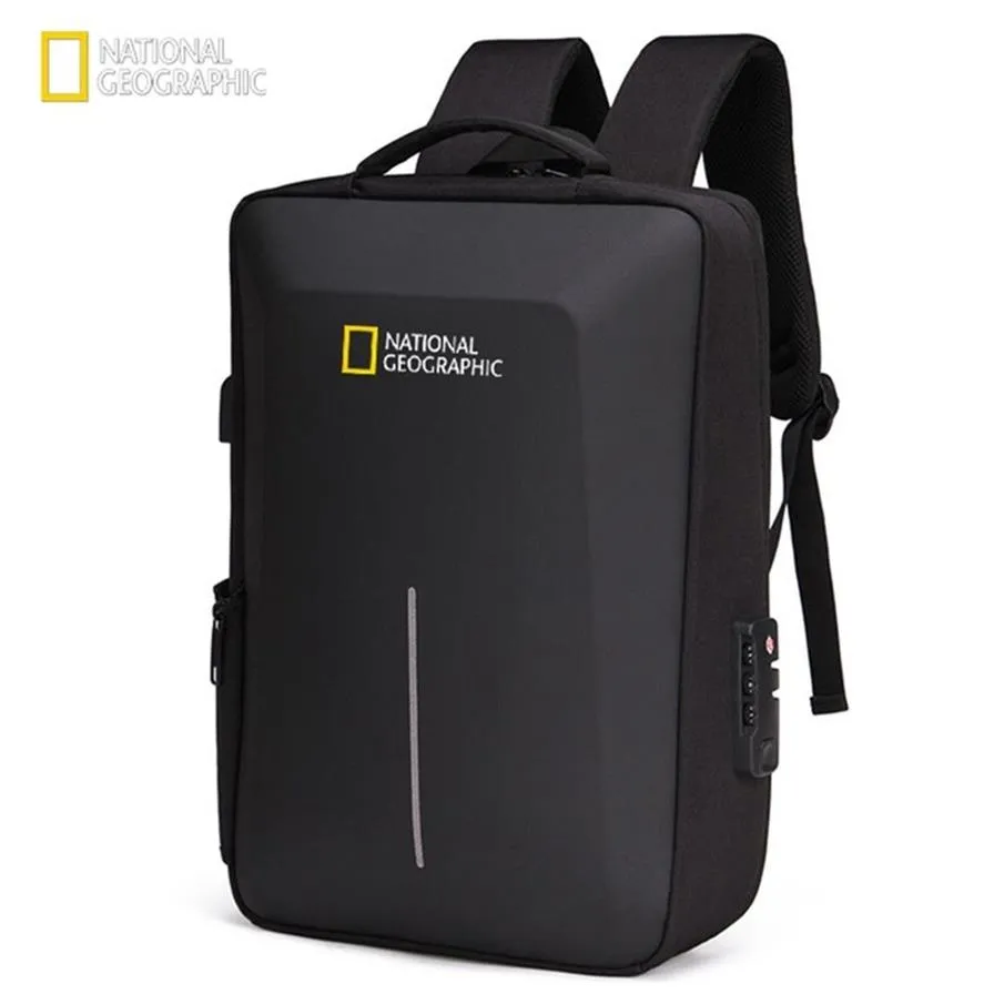 National Geographic Anti Theft Laptop Bag Waterproof USB Laddning 15 6 tum Daypack Mochila Eva Impact Protection 220309225K