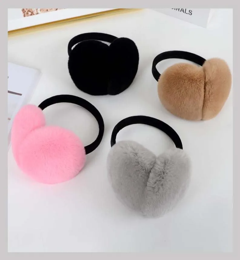 Real rex królik futra earmuffs kobieta królik futra earmuff świąteczny prezent Śliczny Uch cieplejsze zimowe ciepłe klapki u unisex msminshu1686925