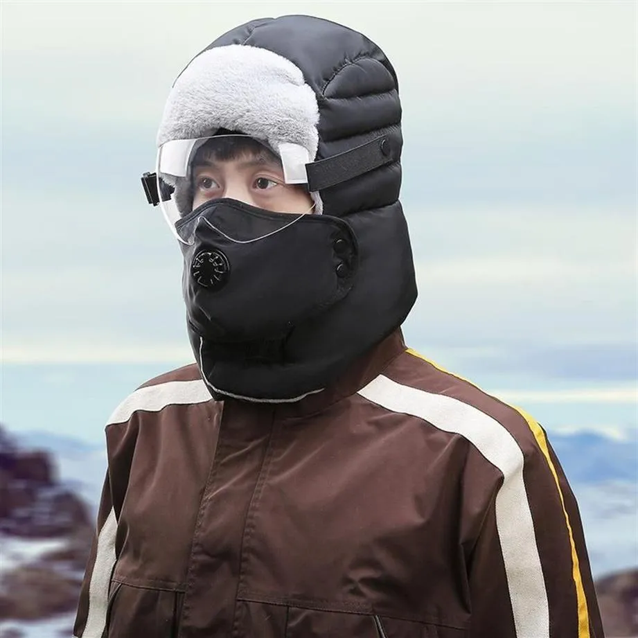 Baretten 2022 Mode Warme Cap Winter Mannen Originele Ontwerp Hoeden Voor Vrouwen Waterdichte Kap Hoed Met Bril Cool Balaclava2200