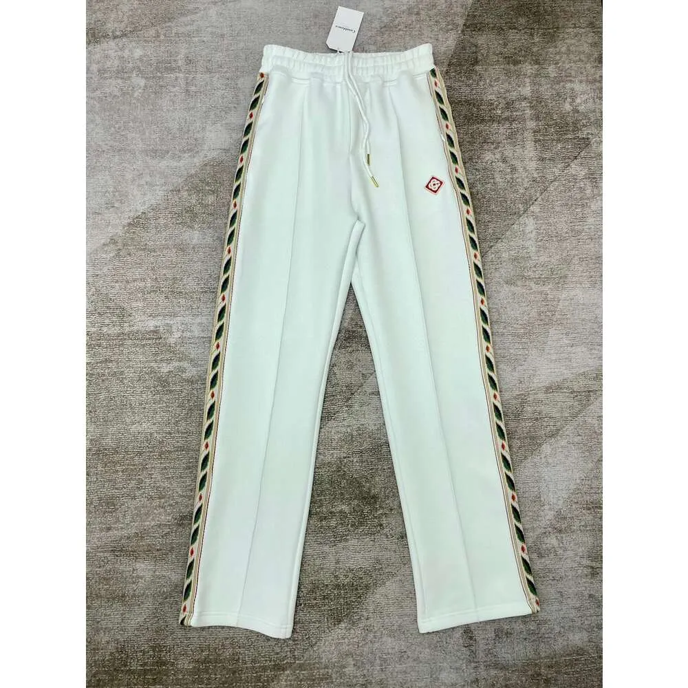 Casablanca Designer Sportpants Stripe Side Weaving Strap Pantalon Casual Brodé Casual Casablanc Pantalon de survêtement