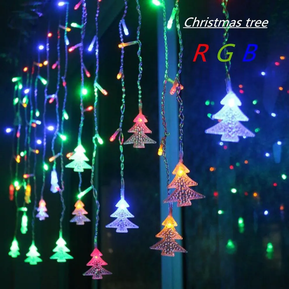 4 5M 96 Leds Gordijn Kerstboom Ijspegel Lichtslingers Kerstverlichting Kerstmis Nieuwjaar Lichten Bruiloft Decoratie EU 220V292r