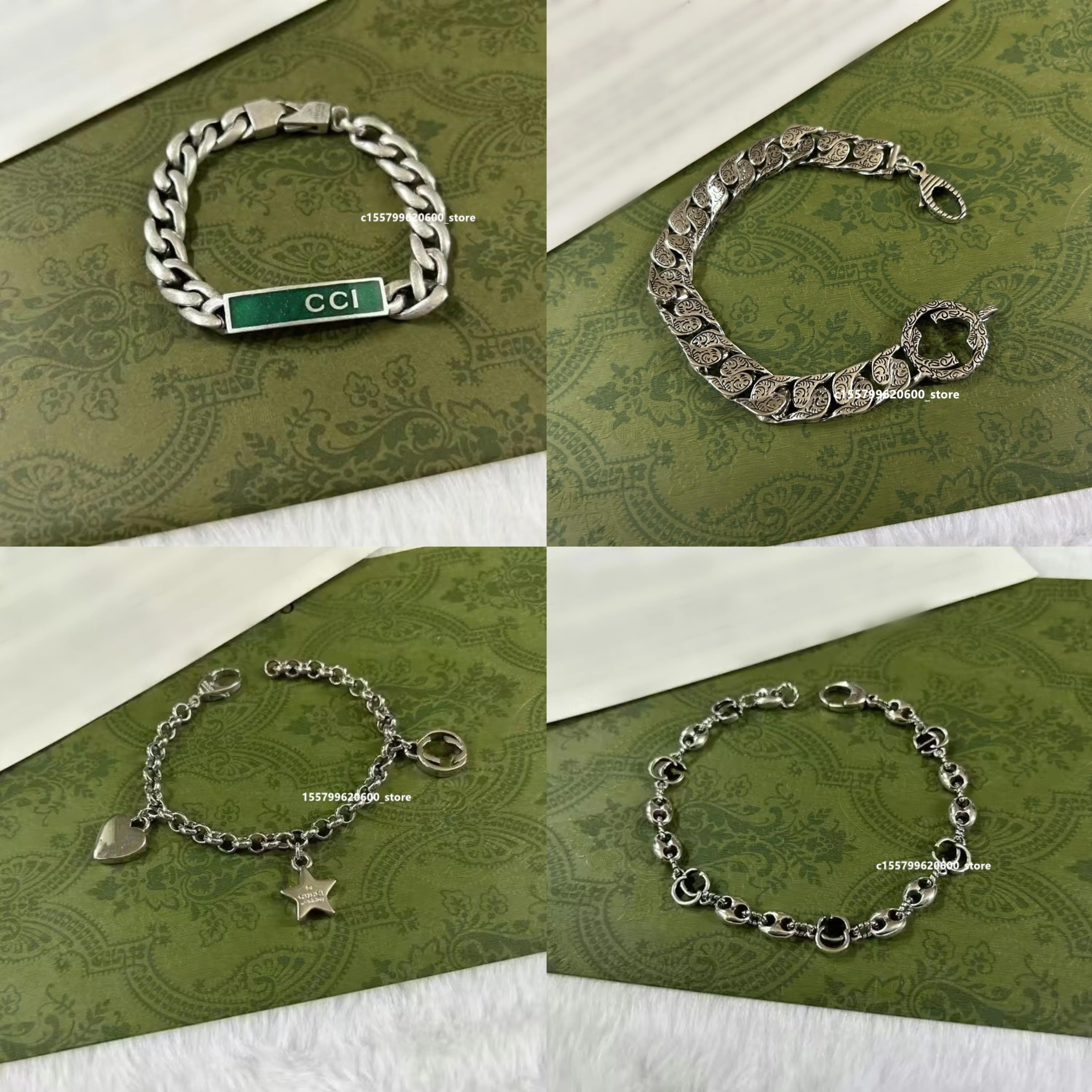 Sterling Silver Beaded Bracelet Designer Jewelry 23 Multicolor Enamel Letter Beaded Silver Bracelet for Men and Women