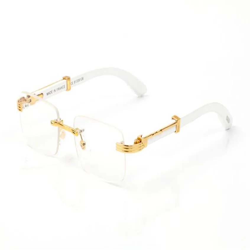 Clear Fashion Sport Zonnebril Voor Man Unisex Gold Metal Buffalo Bril Mannelijke Vrouwelijke Randloze Brillen Gouden Frame Eyeware Lunette293p