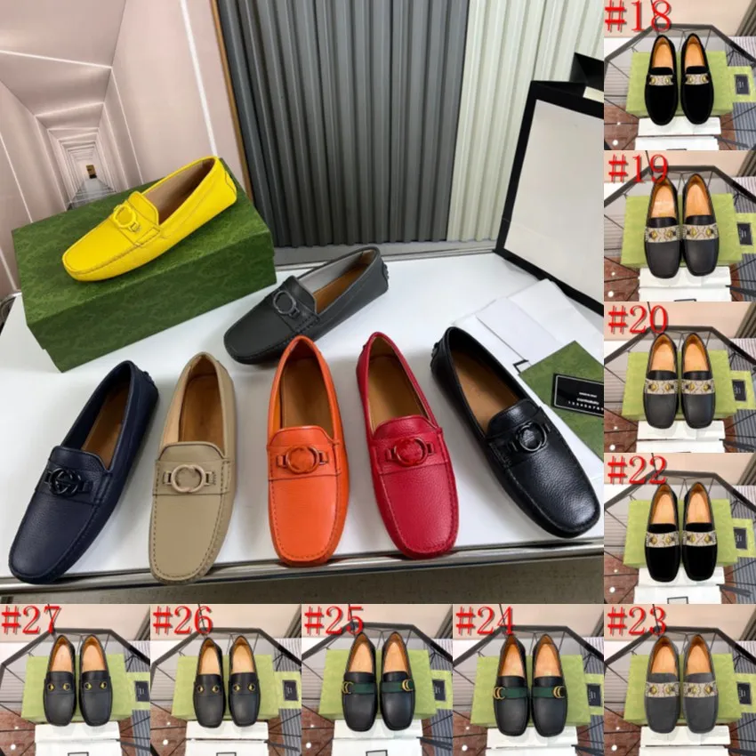 40model Hommes Or Broderie Mocassins De Luxe Bout Rond Slip-On Plat Loisirs Hommes Chaussures Hommes Grande Taille 38-47 Chaussures Plates Fashoin Design Men Shoes