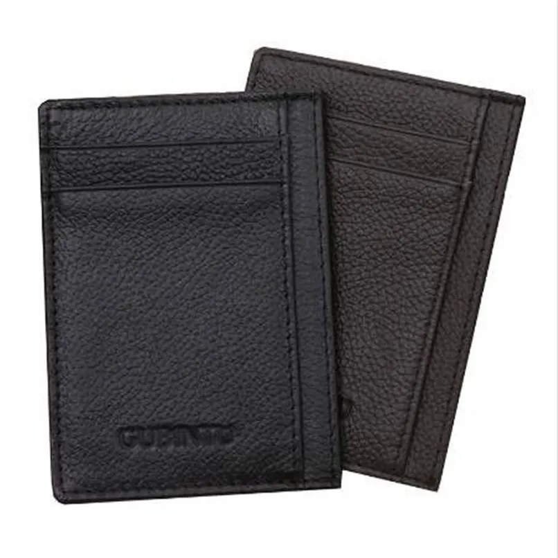 Gubintu Genuine Leather Men Slim Pocket Card Credit Super Fin Fashion Card Titular Trave Wallet Tarjetero HOMBRE2769