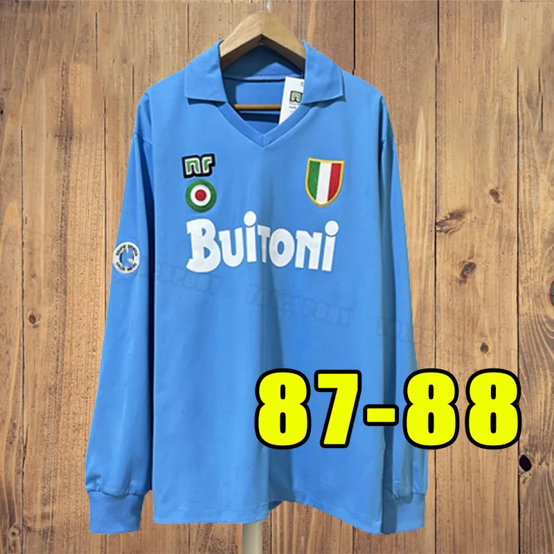 Napoli Retro Soccer Jersey Men Short Sleeve Polyester Football Kit