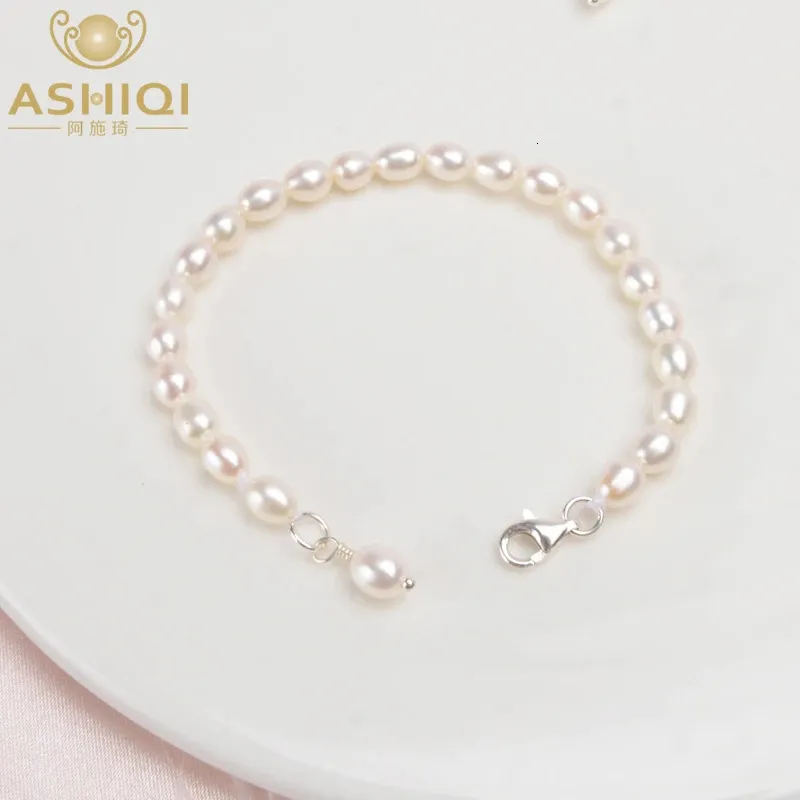 Gioielli in rilievo ASHIQI con perle d'acqua dolce naturali per bambina regalo adorabile con braccialetto per bambini in argento sterling 925 Real MiNi 231208
