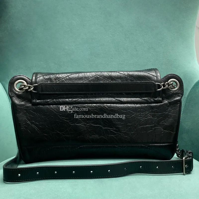 Real Leather Designer Flap Bag 28CM, Mirror Quality, Chain