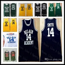 Cheap Men  Prince of Bel-air Movie Sewn Basketball 14 Will Smith 25 Carlton Banks All Ed Jerseys High Quality Embroidered Shirts