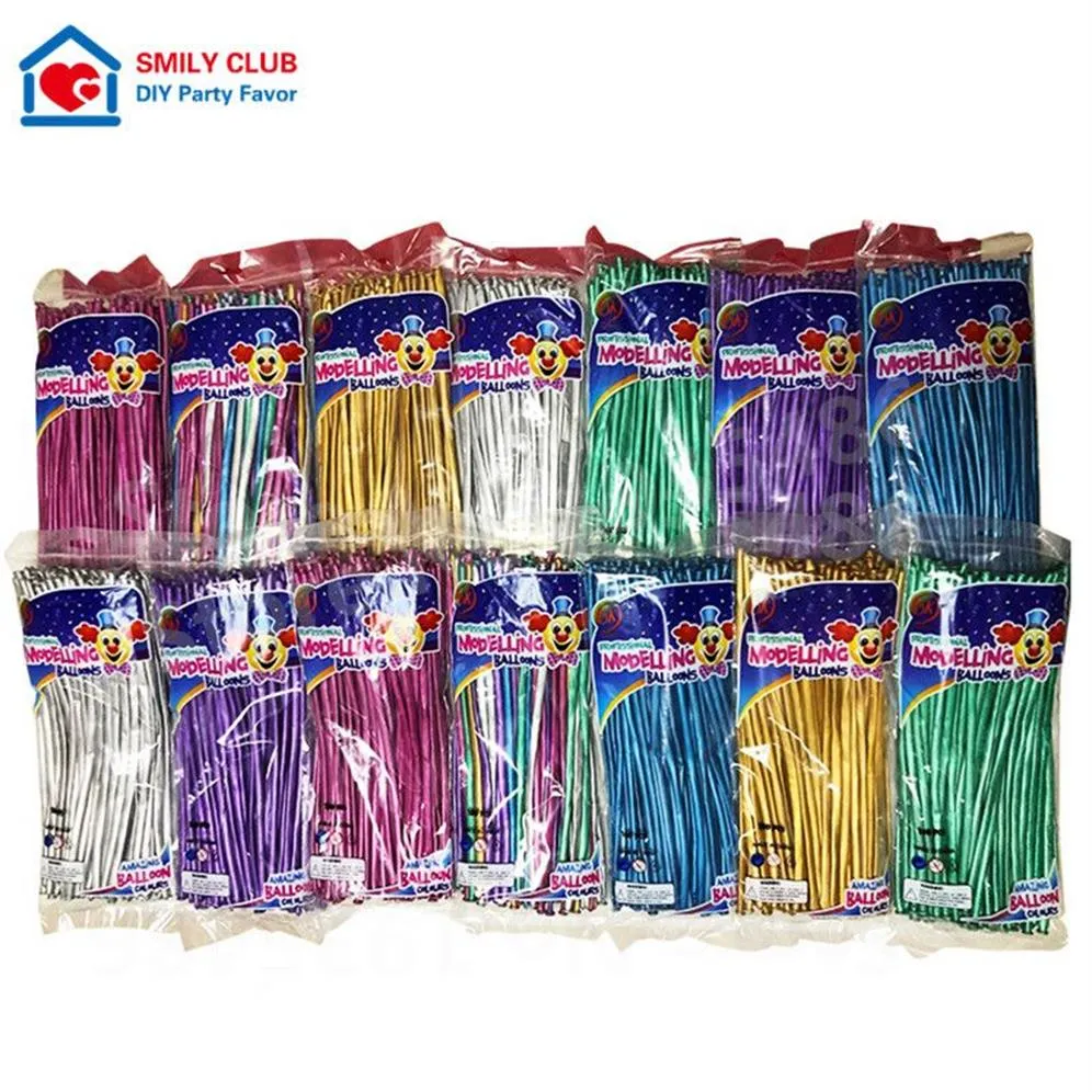 Cały Chrome Metal Long Balon Nowy 1 8G zagęszczający magiczny pasek balon Monochromatyczna produkcja mieszana 260 paska 100pcs 1027313o