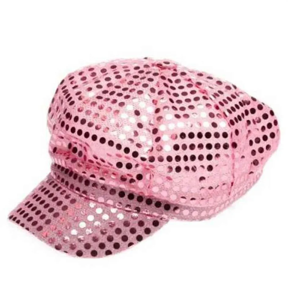 Cappello con paillettes Ladi anni '60 anni '70 Disco Dance Fancy Drs Hen Christmas Party Accsory294v