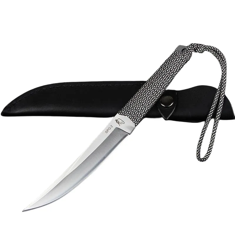 Cuchillo de autodefensa para supervivencia al aire libre, afilado, tácticas de supervivencia en el campo de alta dureza, hoja de cuchillo recta, boutique afilada de alta gama