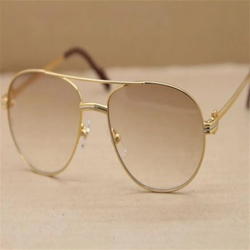 Man 1188001 Sunglasses womens Full frame metal Glasses outdoors driving Eyeglasses oval sunglasses C Decoration 18K gold2969