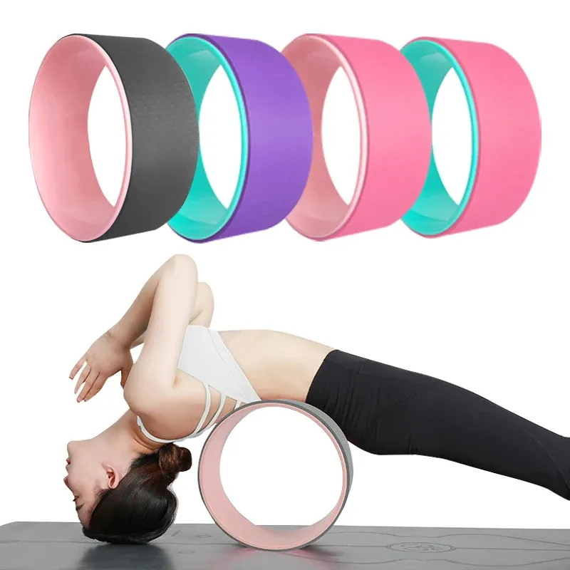 Yoga cirklar yogatillbehör Fitness Massage Roller för Back Pilates Ring Excercise Equipment in Home Wheel Body Building Sports 231208