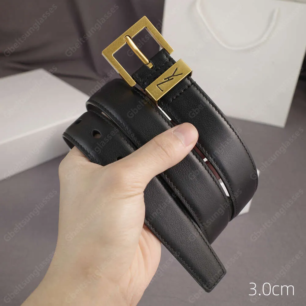 Jewelry S Leather Belt Women Designer Belt Cowskin Ceinture Genuine Leather Belt with Letters Buckle Fashion Paris Brand width 3.0cm