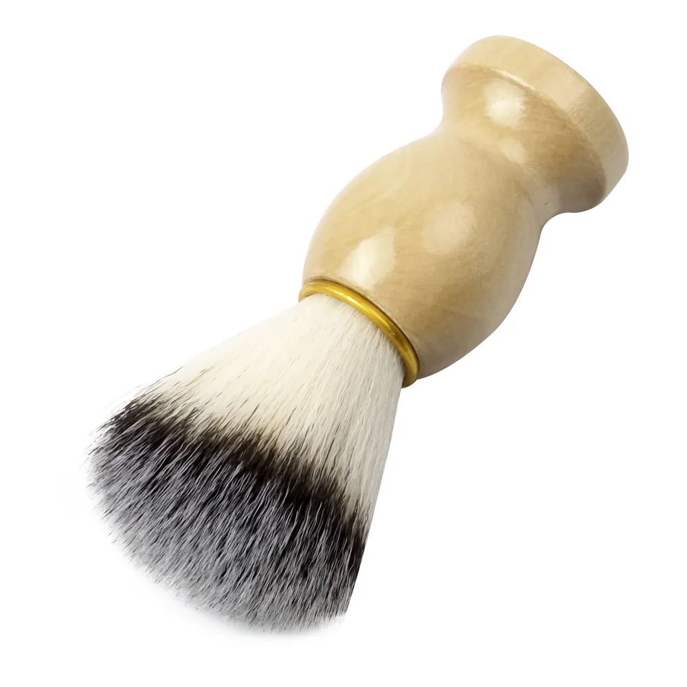 Blaireau pour hommes avec manche en bois blaireaux de rasage brosse à crème pour hommes outil de Salon de coiffure