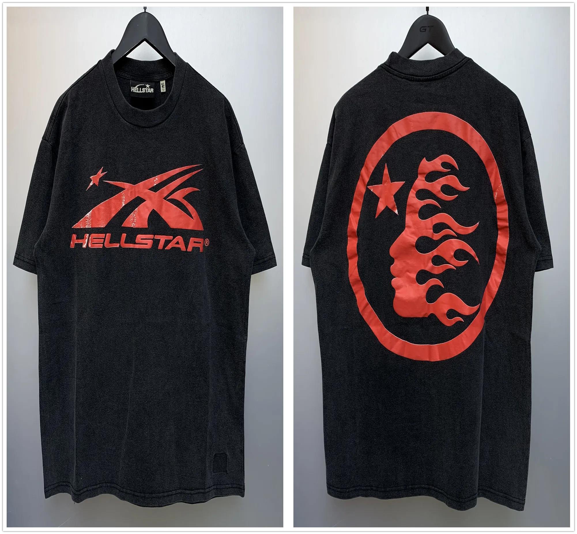HellStar Shirt Designerfashion T koszulka graficzna odzież ubrania Hipster vintage myjony tkanina uliczna graffiti styl pęknięcia geometryczne wzór tops6rtl
