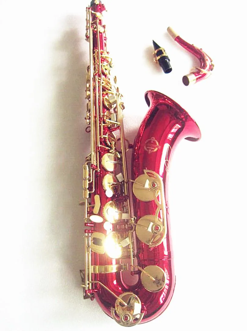 2024 Nowy saksofon tenorowy Najlepsza jakość Suzuki B Flat Tenor Sax Musical Instrument Red with Professional Case