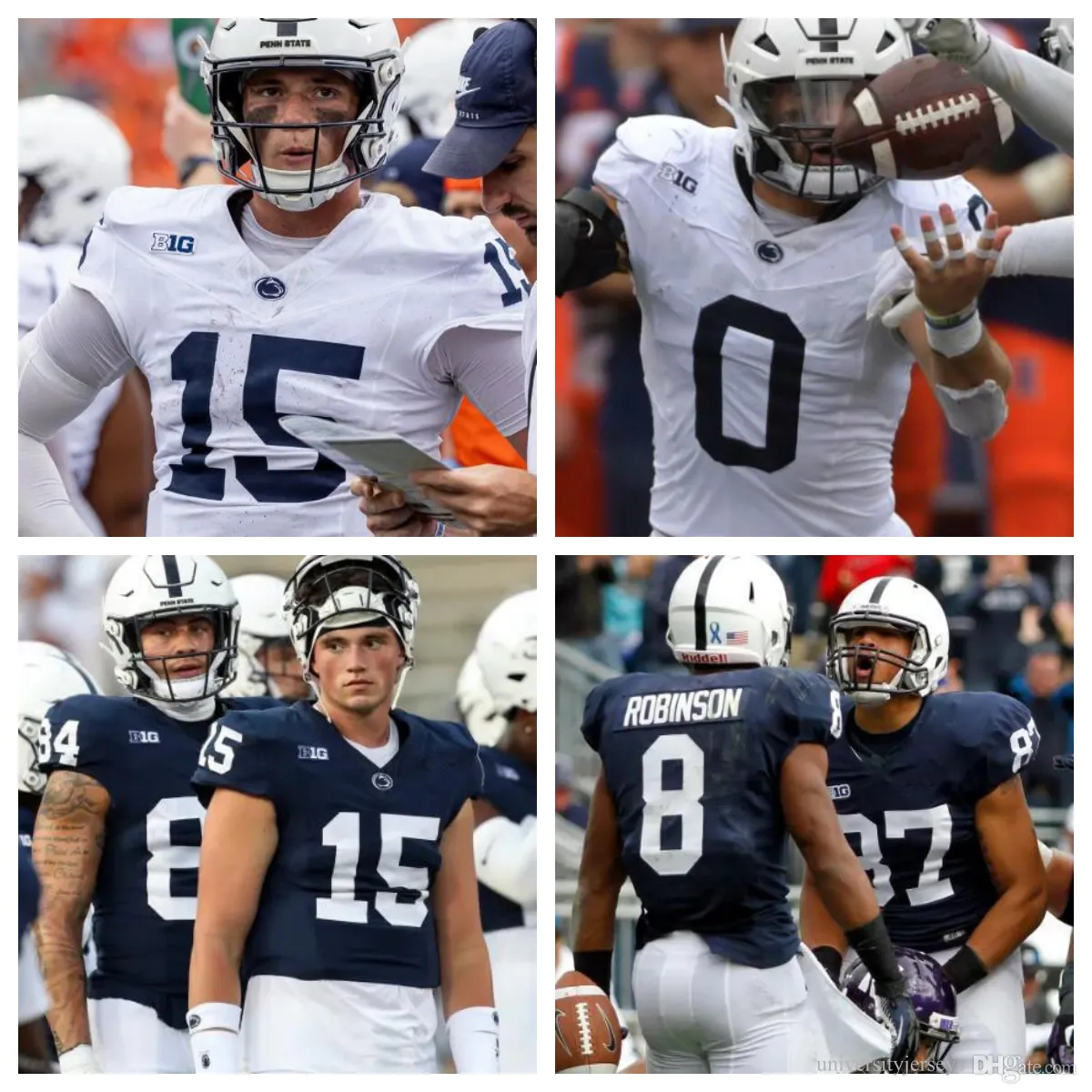 Anpassade Penn State Nittany Lions College fotbollströjor Psu Jersey 15 Drew Allar Nicholas Singleton Abdul Carter Kaytron Allen Beau Pribula Jaxon Smolik Lambert