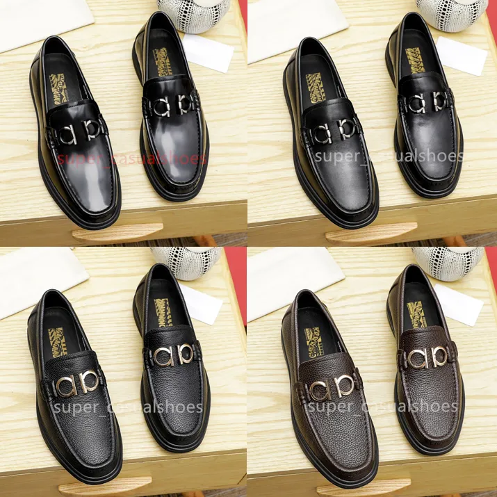 Hommes Mode Mocassins Designers Chaussures Italie Mocassin Classique En Cuir Véritable Bureau D'affaires Travail Robe Formelle Chaussures Marque Fête De Mariage Chaussures Plates