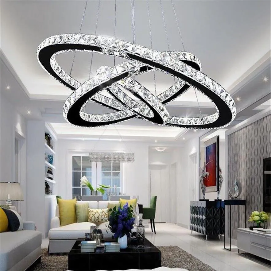 Lámparas de araña Led de cristal K9 modernas, iluminación para el hogar, candelabros con brillo cromado, accesorios colgantes de techo para sala de estar 2126