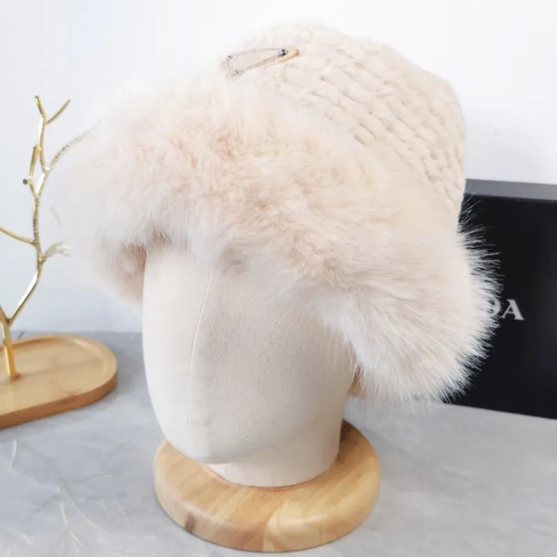 Designer Sherpa Bucket Hat, Winter Plush Fuzzy Bucket Hat  display picture 1