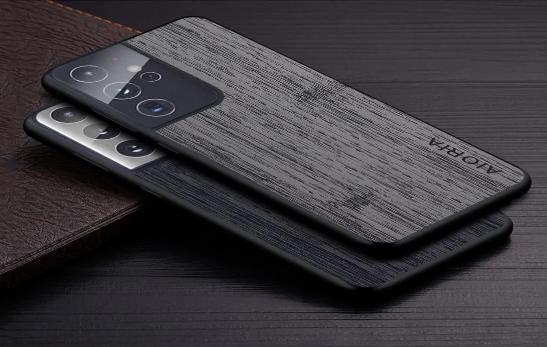 Cases for Samsung Galaxy S21 Ultra Plus FE coque bamboo wood pattern Leather cover Luxury5380503