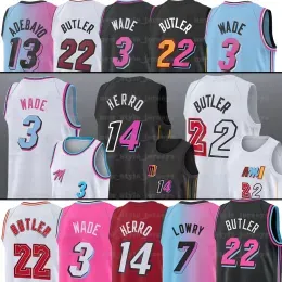 custom Men women youth ''Heat''Basketball Jerseys Dwayne Dwyane 3 Wade 7 Kyle Bam 14 Tyler Lowry Herro Adebayo Heates Men Stitched Jersey