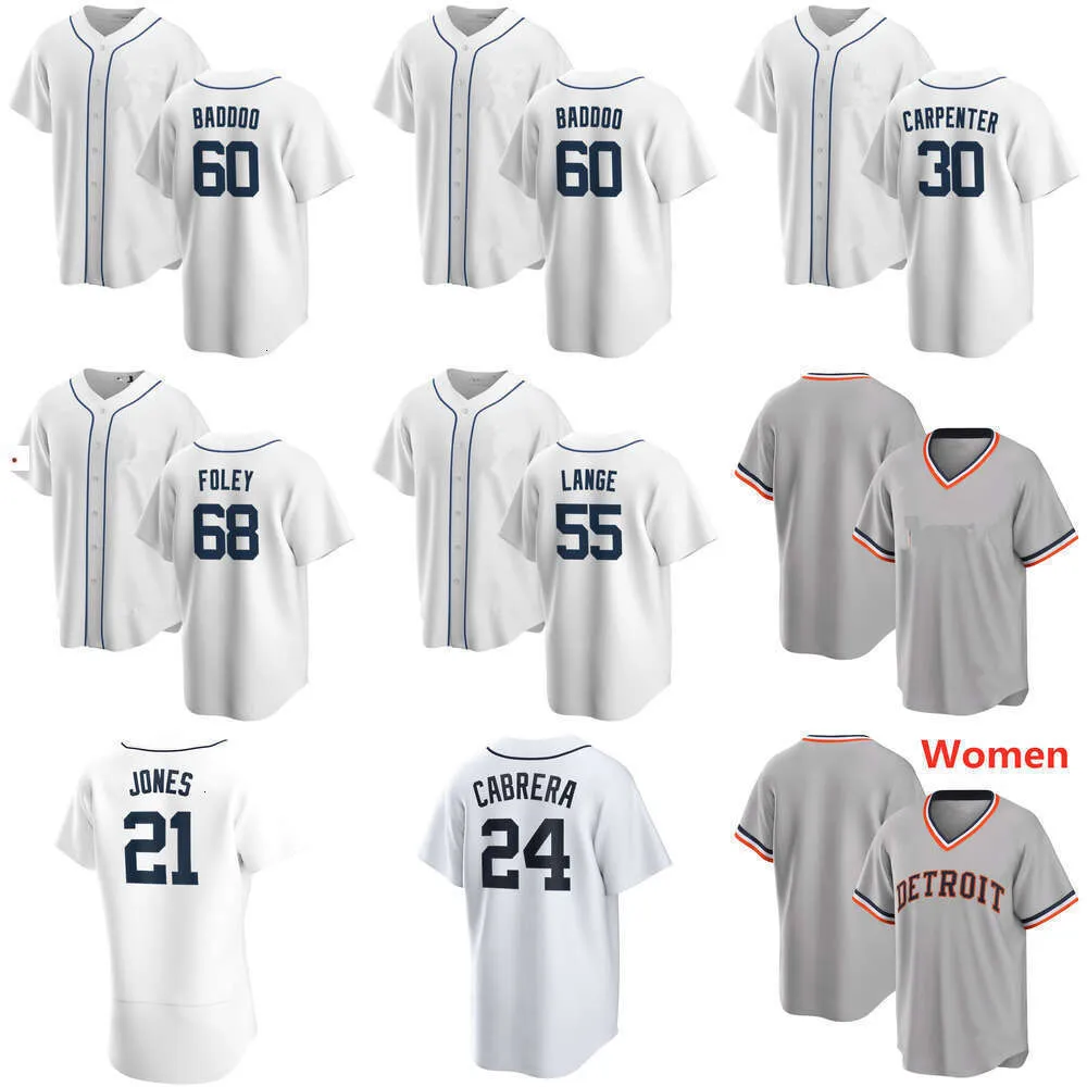 2023 Custom Detroit Hommes Femmes Jeunes TIGERS 30 Kerry Carpenter 67 Jose Cisnero 68 Jason Foley 31 Riley Greene 13 Eric Haase 87 Tyler Holton 55 Lange Maillots de baseball