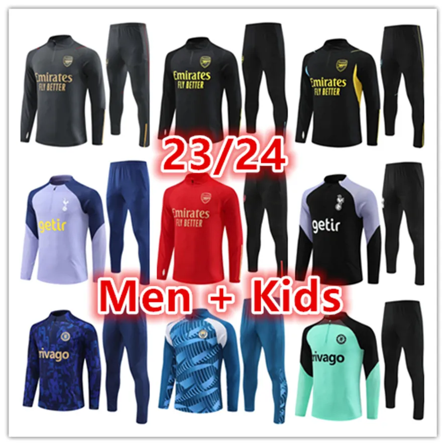 2023 2024 Arsen Pepe Saka Soccer Tracksuit Gunners Training Suit Set 23 24 Odegaard Tierney Men Kids Football Tracks Sursetement Chandal Jogging Kits