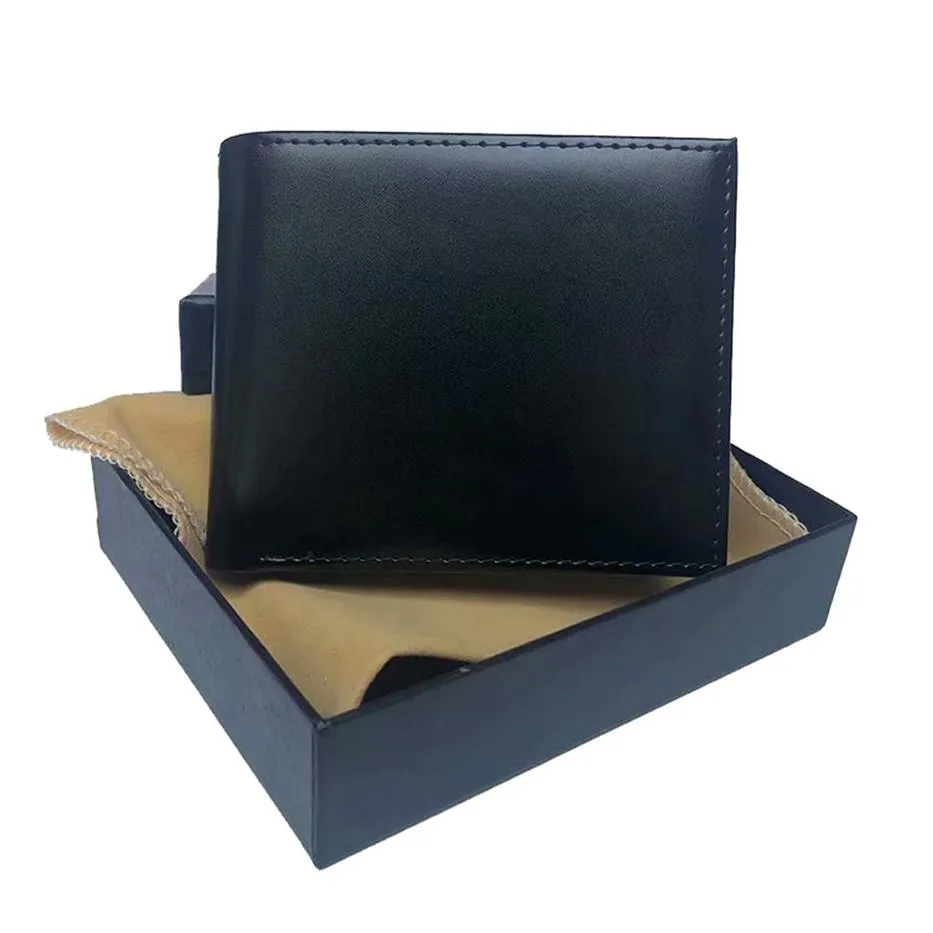 Cuir Mens Business Short Luxury Portefeuille noir Poursier Carte Card Boîte-cadeau Carte Boîte de carte de carte Classic Fashion Wallets 237C