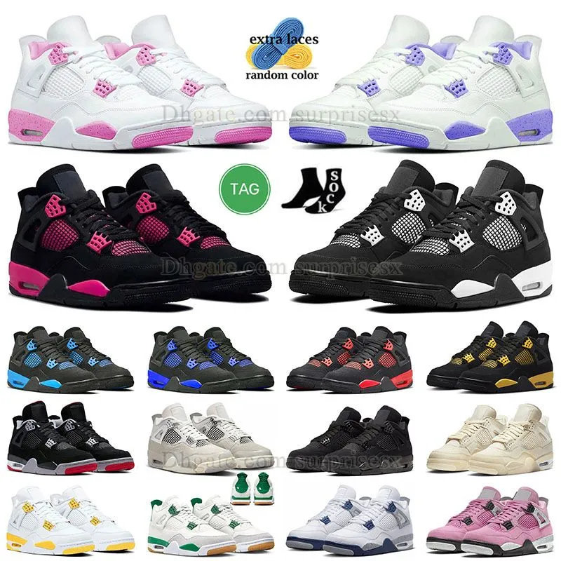 Jumpman 4 Pink Thunder 4S Баскетбольные кроссовки Youth J4 Orchid Blackcat Кроссовки Vivid Sulphur Pink Oreo Reimagined Purple Yellow Pink Thunders Кроссовки Free Moment