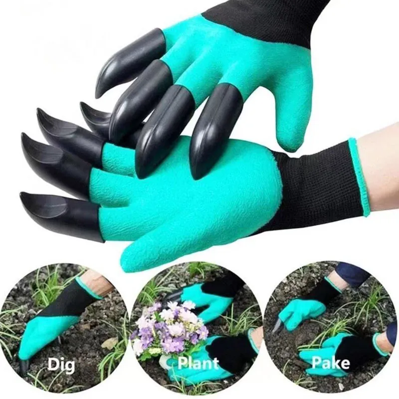 Gants de jardin imperméables et respirants avec griffes pour creuser, planter, désherber et autres travaux de jardin