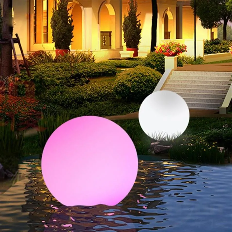 Fjärrkontroll utomhus LED Garden Lights Lighting Ball Glow Lawn Lamp Readgeble Swimming Pool Wedding Party Holiday Decor Lamps322o