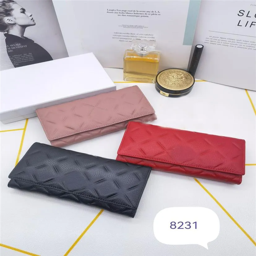 C8231 Wallet Card Holder Women Echte lederen Caviar Classic Long Flap Wallet Zippy Coin Portebasis Beurtstas Designer Woman Handtas 234D