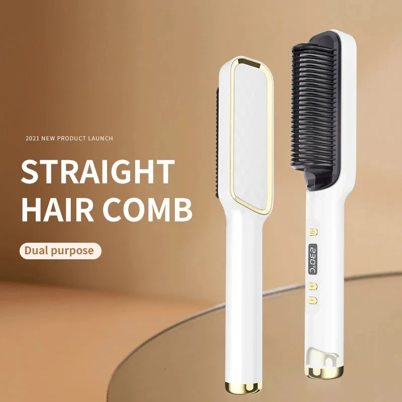 Alisadores de cabelo multifuncional alisador escova elétrica calor pente alisador modelador de cabelo ferramenta de modelagem rápida 231208