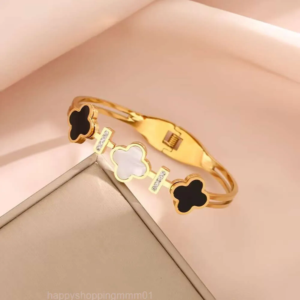 Bangle Bracelets Designer Vans Clover Four Leaf 18k Rose Gold