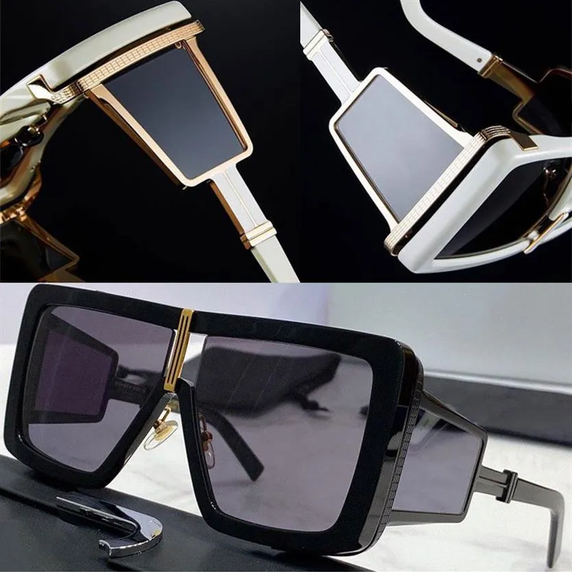 Gafas de sol B 107C Placa gruesa cuadrada grande con marco de metal Gafas de conducción dominantes clásicas para hombres o mujeres Protección UV400 de337U