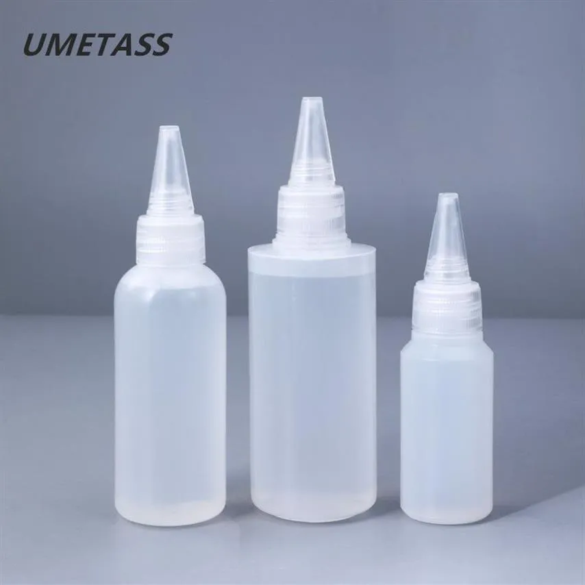 Storage Bottles & Jars UMETASS 30ML 60ML 100ML Empty PE Plastic Glue With Screw-On Lids Squeeze Liquid Ink Oil Dropper 10PCS lot297l