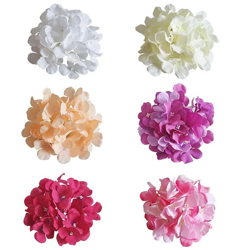 Hydrangea head 50 pieces 6 stems with hydrangea decorate for flower wall fake flowers diy home decor299Y