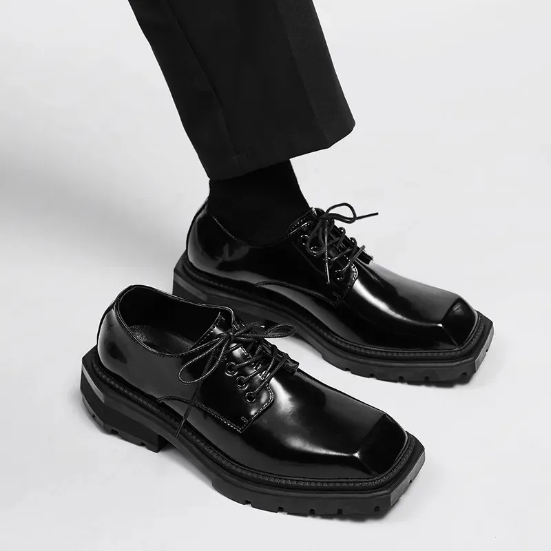 Gai Gai Gai Dress Square Toe Oxfords for Men Lace Up Derby Mężczyzna oryginalna skóra formalna moda biznesowa buty ślubne 231208