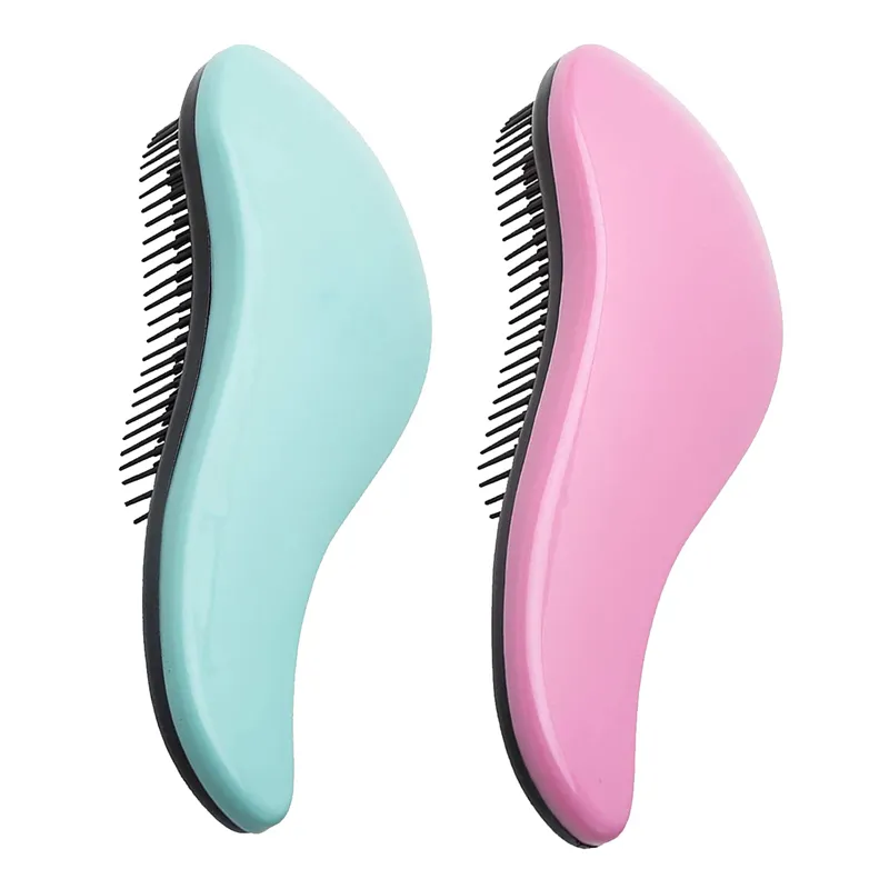 Moda simples curvado ventilado desembaraçar escova de cabelo logotipo personalizado molhado e seco massagem escova de cabelo salão cabeleireiro ferramentas