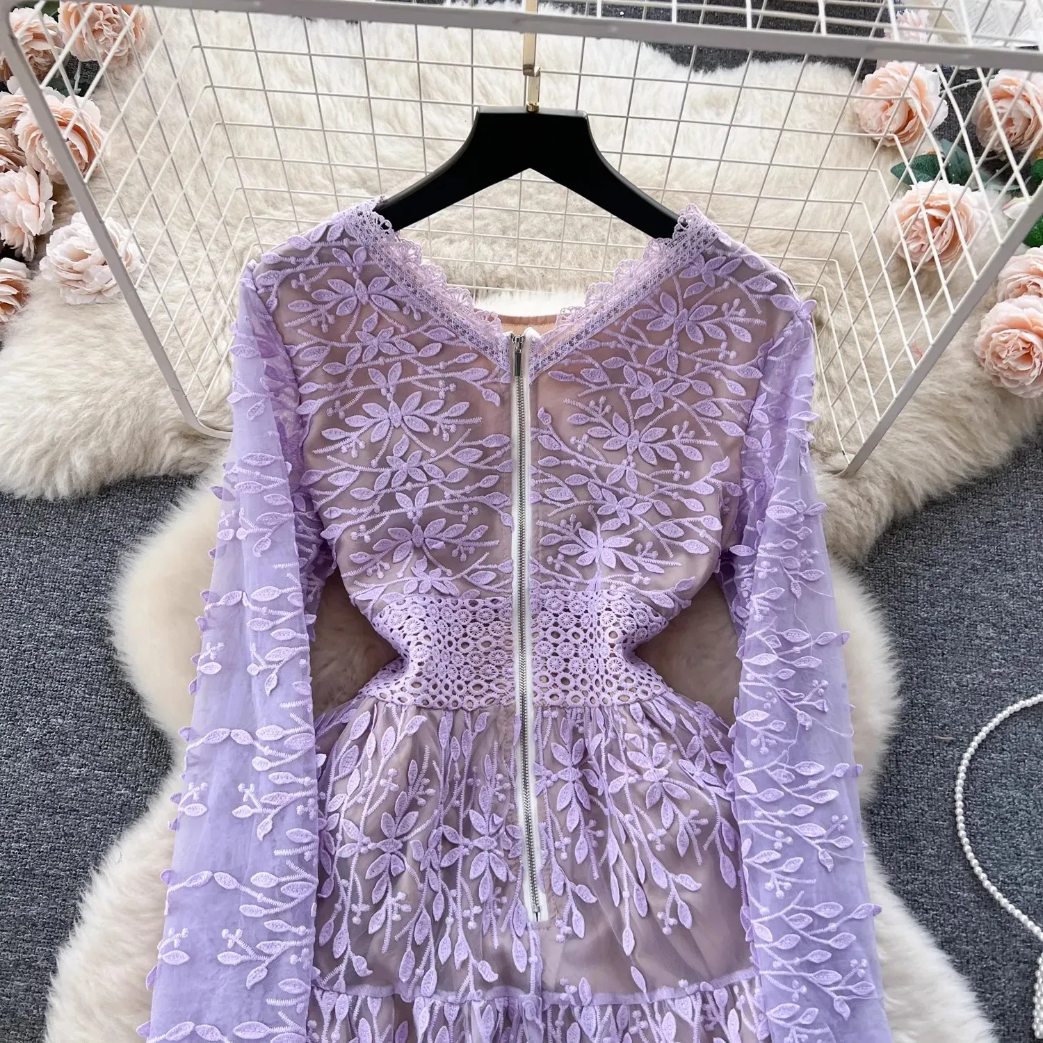 white christmas dresses Linen Wrap Dress in Lilac – Linen Swan