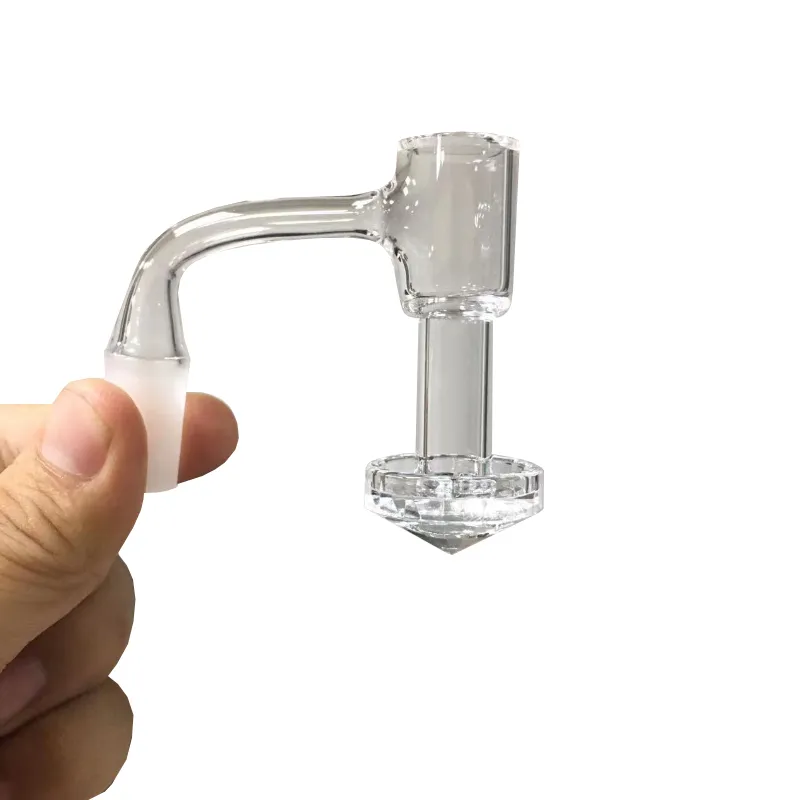 Ensemble de banger à quartz Terp Slurper entièrement soudé avec fond à facettes en diamant et bord biseauté Terp Slurp Dab Nail sans soudure pour bangs en verre narguilé