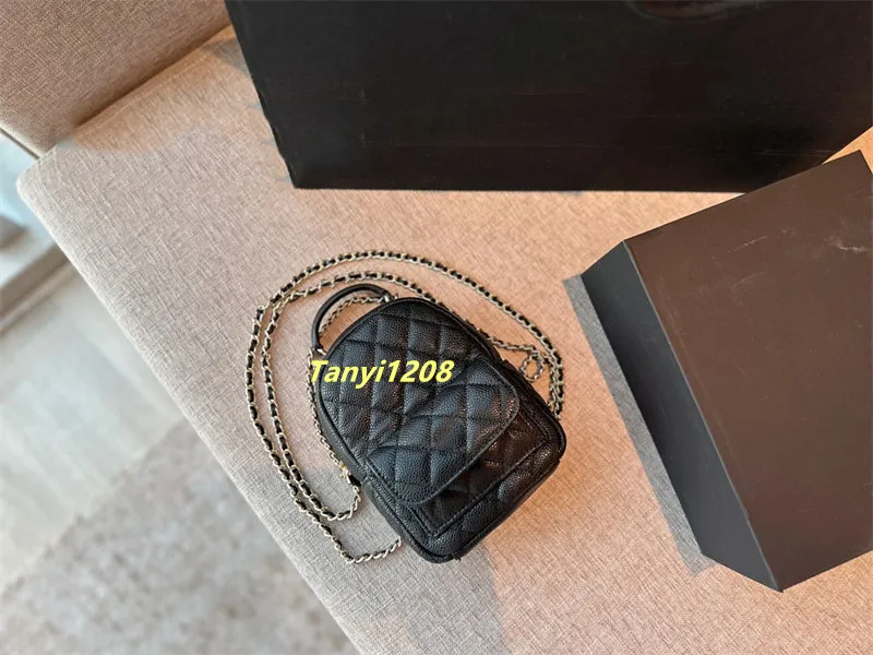 Ny kanalväska lyx 24c mini ryggsäck designer ryggsäckar lyxiga designers kvinnor väska kaviar läder läder hög kvalitet damkoppling handväska inuti multifunktionsficka
