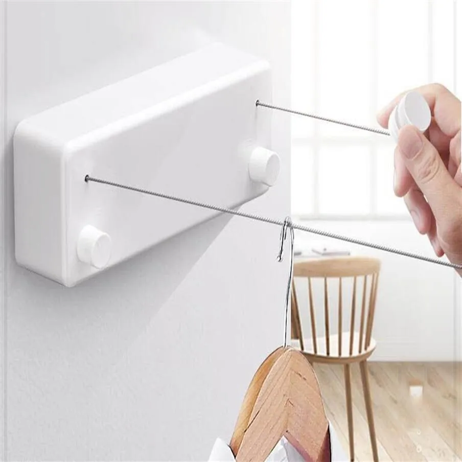 Retractable Double Clothesline - 8M Stainless Steel String, Invisible ...